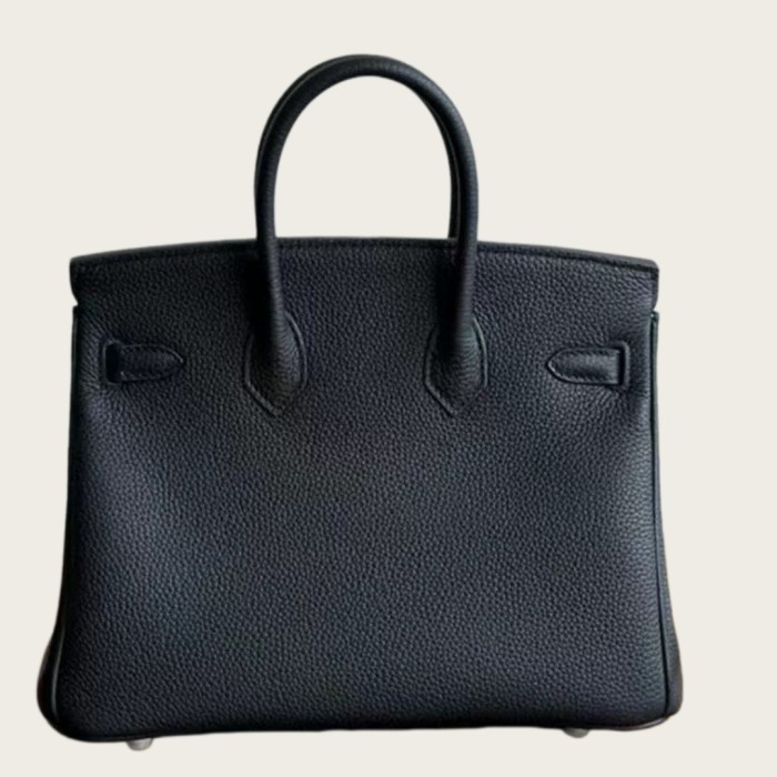 Genuine Togo Calfskin Leather Women Top Handle Bag