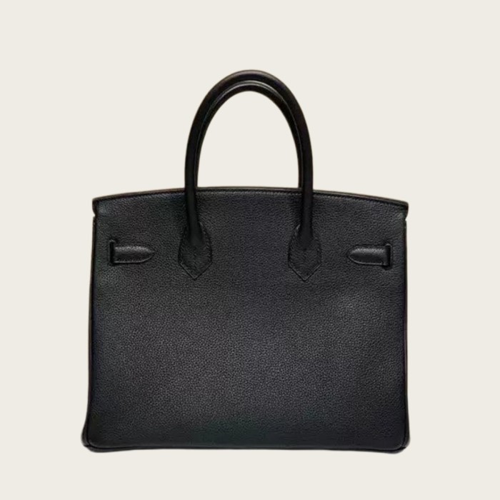 Genuine Togo Calfskin Leather Women Top Handle Bag