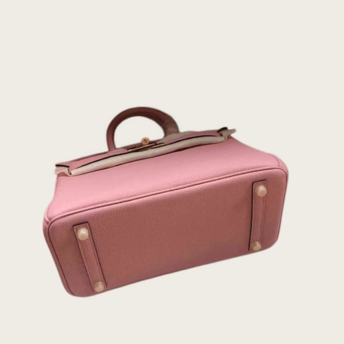 Genuine Togo Calfskin Leather Women Top Handle Bag