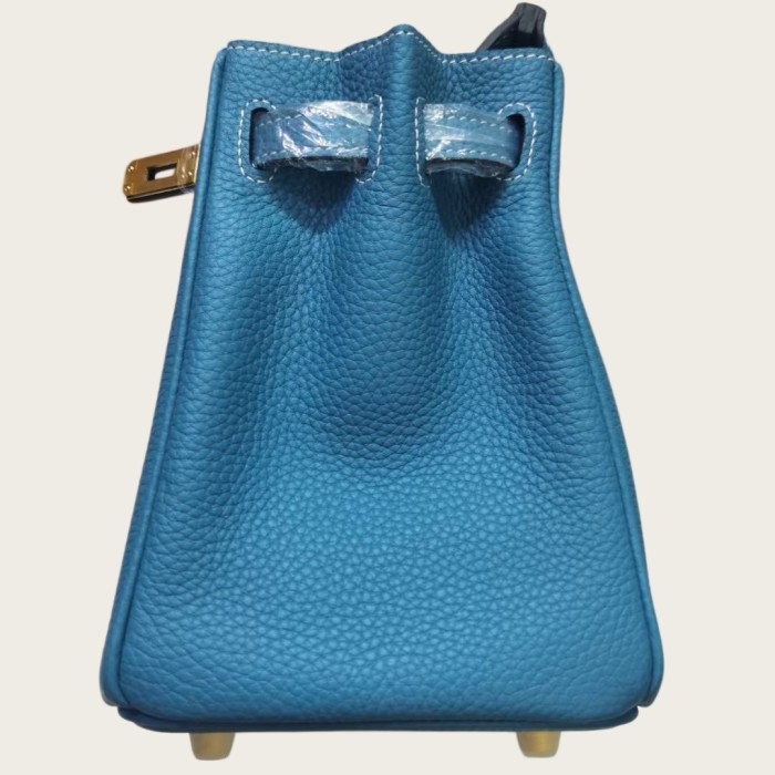 Genuine Togo Calfskin Leather Women Top Handle Bag
