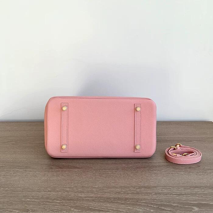 Genuine Togo Leather Top Handle Bag with Strap 20cm 25cm 30cm