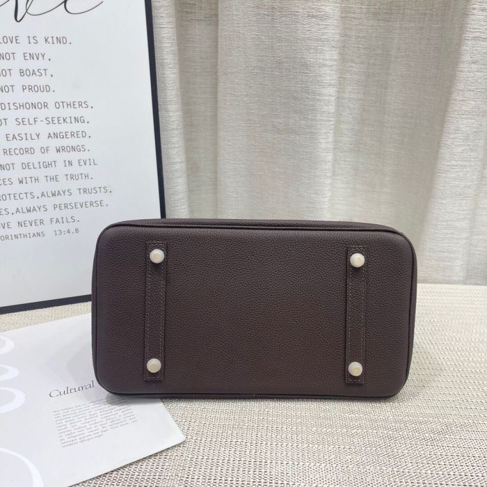 Genuine Togo Leather Top Handle Bag with Strap 20cm 25cm 30cm