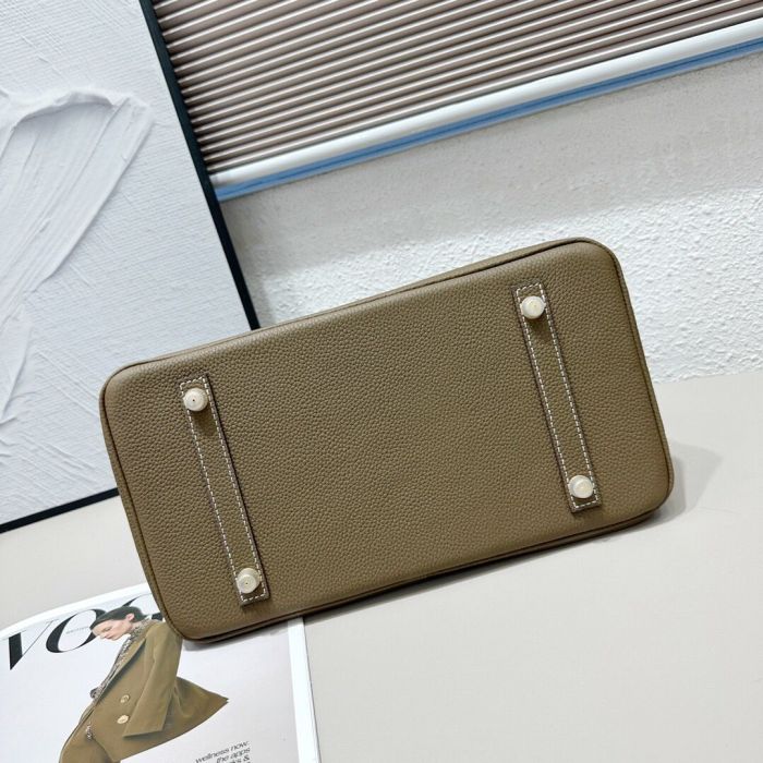Genuine Togo Leather Top Handle Bag with Strap 20cm 25cm 30cm
