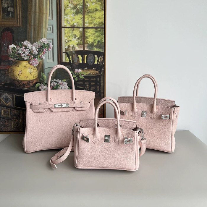 Genuine Togo Leather Top Handle Bag with Strap 20cm 25cm 30cm