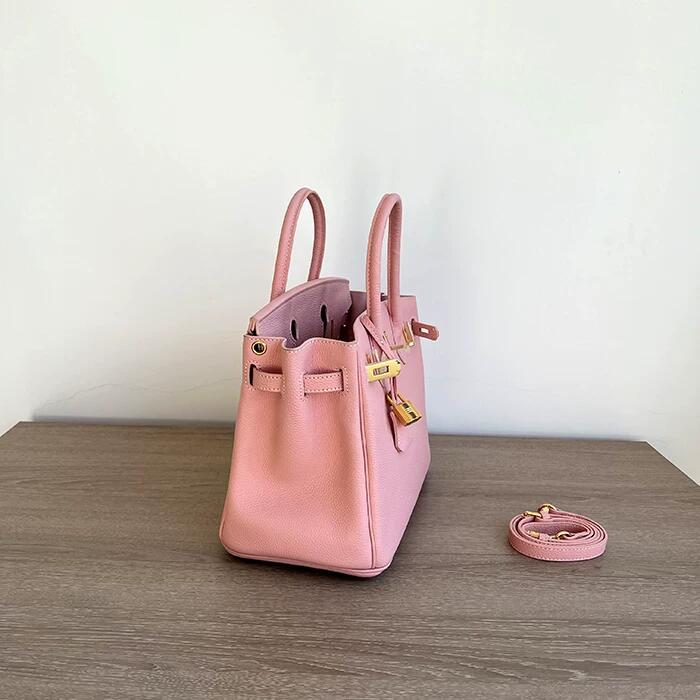 Genuine Togo Leather Top Handle Bag with Strap 20cm 25cm 30cm