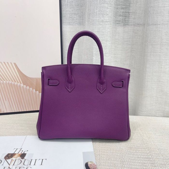 Genuine Togo Leather Top Handle Bag with Strap 20cm 25cm 30cm