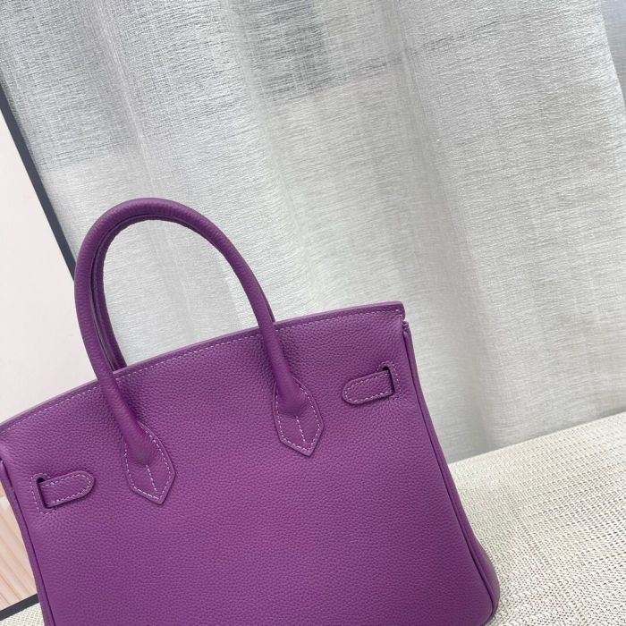 Genuine Togo Leather Top Handle Bag with Strap 20cm 25cm 30cm