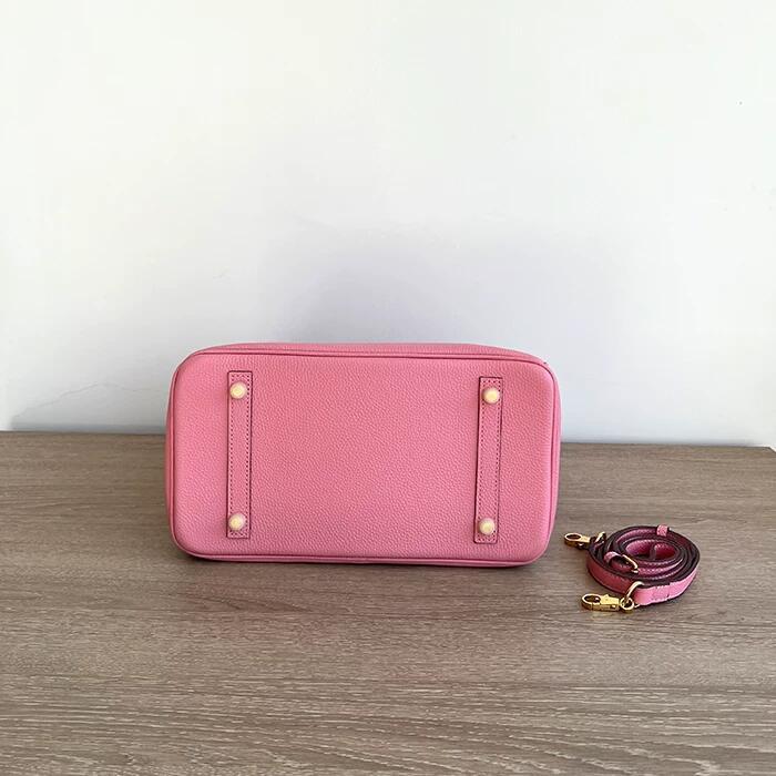 Genuine Togo Leather Top Handle Bag with Strap 20cm 25cm 30cm