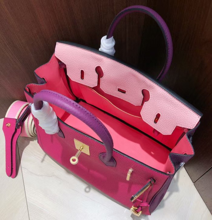 Top-Grain TC/Togo Leather Two-Tone Designer bag