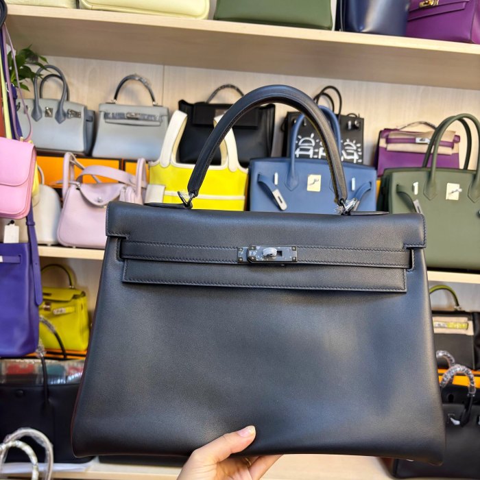 Imported Swift Leather Top Handle Bag 32CM
