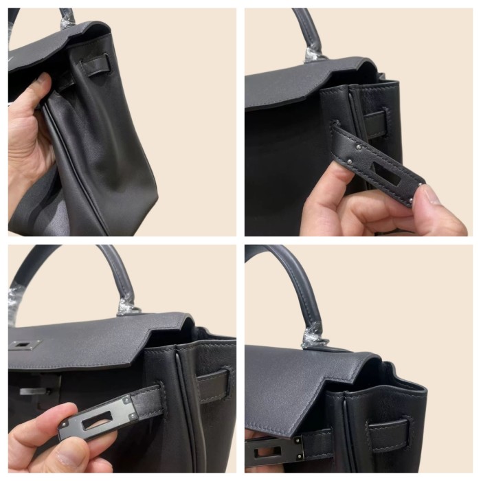Imported Swift Leather Top Handle Bag 32CM