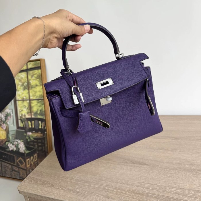 Genuine Togo Leather Tote Shoulder Bag