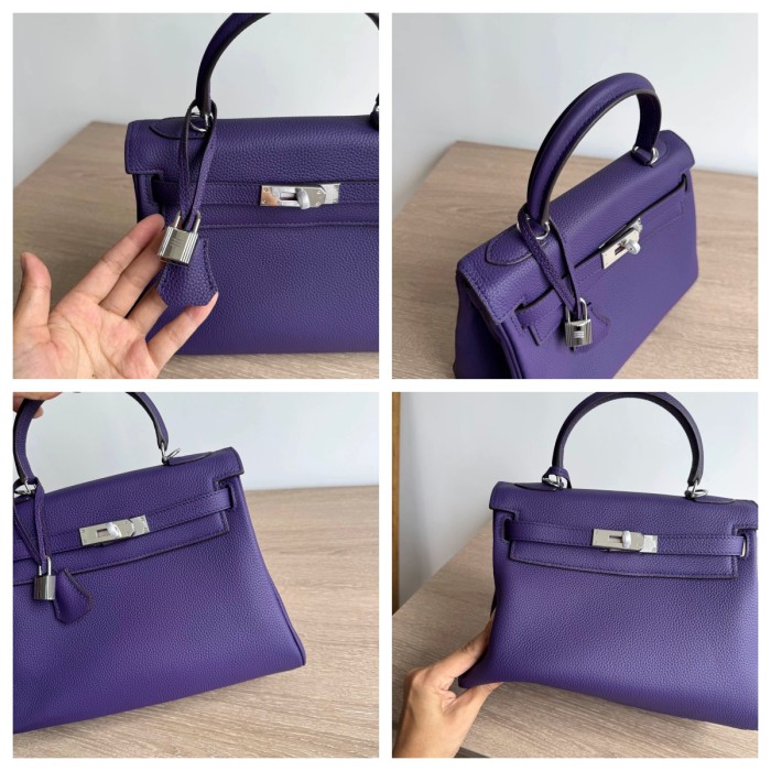 Genuine Togo Leather Tote Shoulder Bag