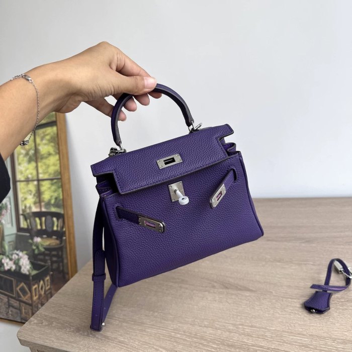 Genuine Togo Leather Tote Shoulder Bag