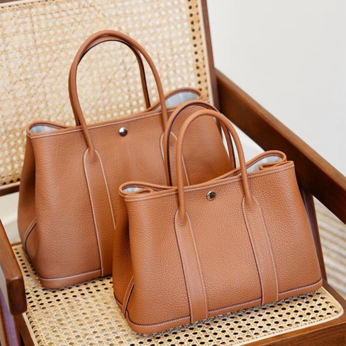 Togo Leather Garden Party Style Tote Bag