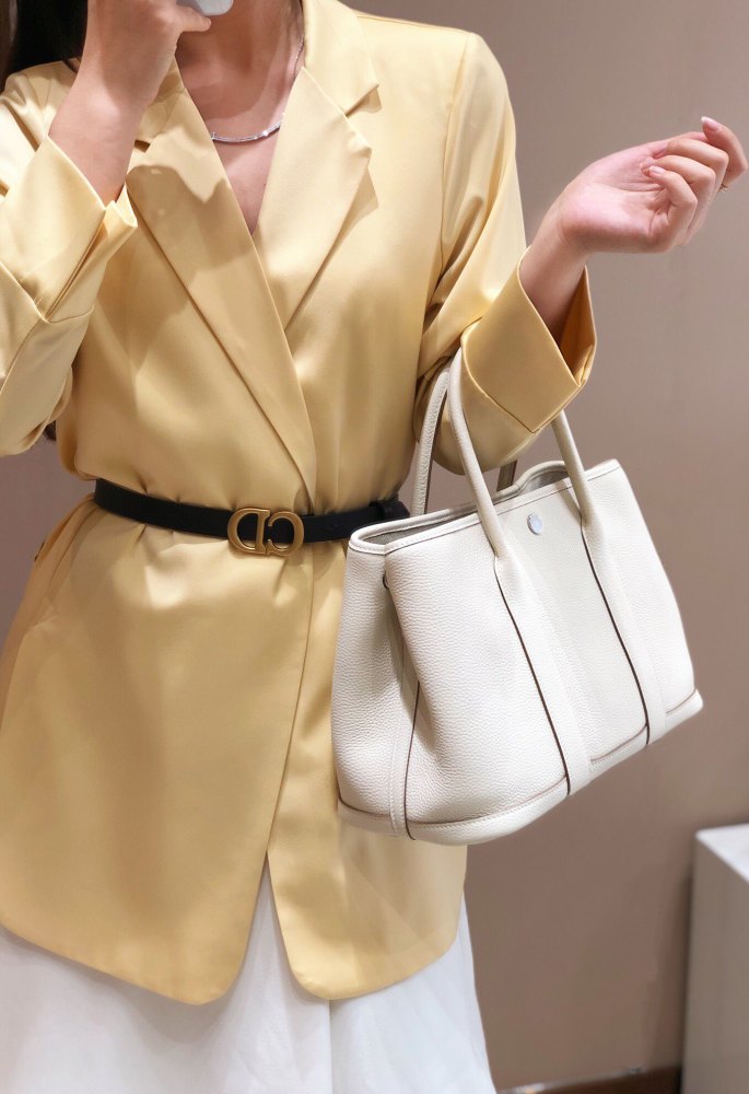 Togo Leather Garden Party Style Tote Bag