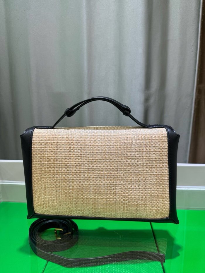 Raffia Envelope Top-Handle Bag