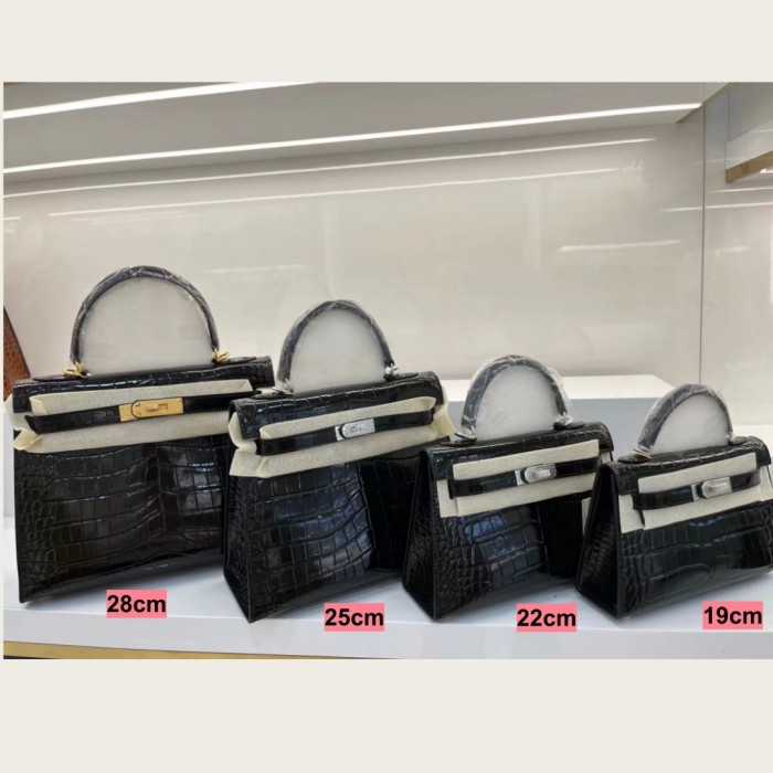 Imported Crocodile-Embossed Leather Bag
