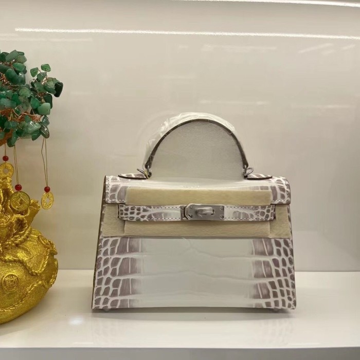 Imported Crocodile-Embossed Leather Bag