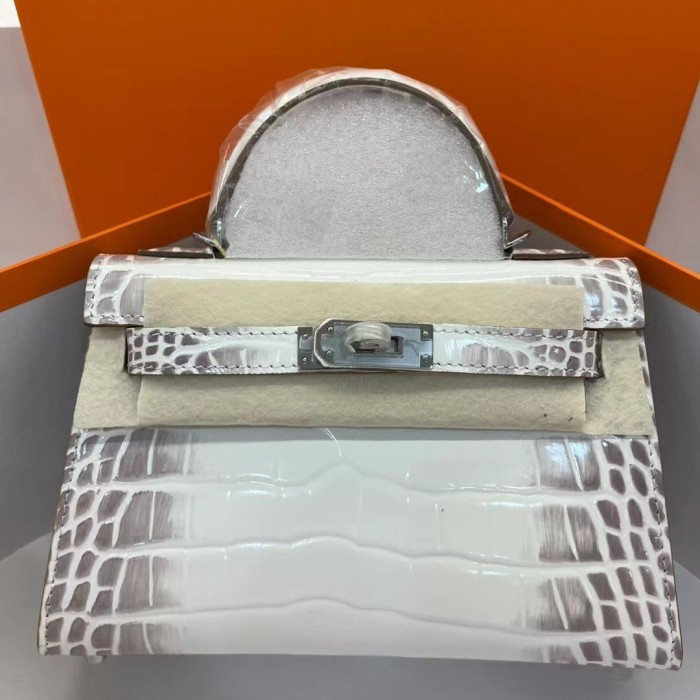 Imported Crocodile-Embossed Leather Bag
