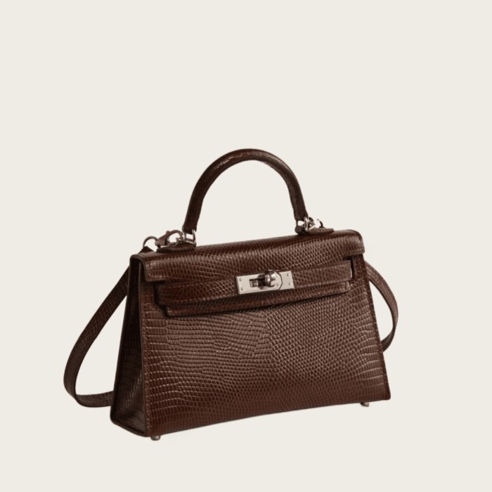 Lizard-Embossed Leather Mini Bag