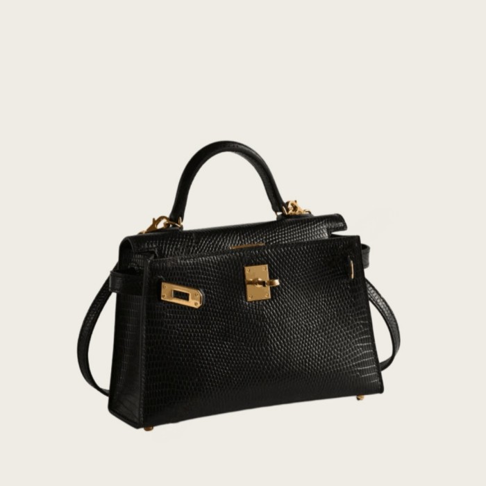 Lizard-Embossed Leather Mini Bag