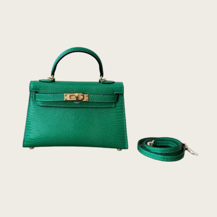 Lizard-Embossed Leather Mini Bag