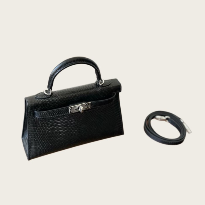 Lizard-Embossed Leather Mini Bag