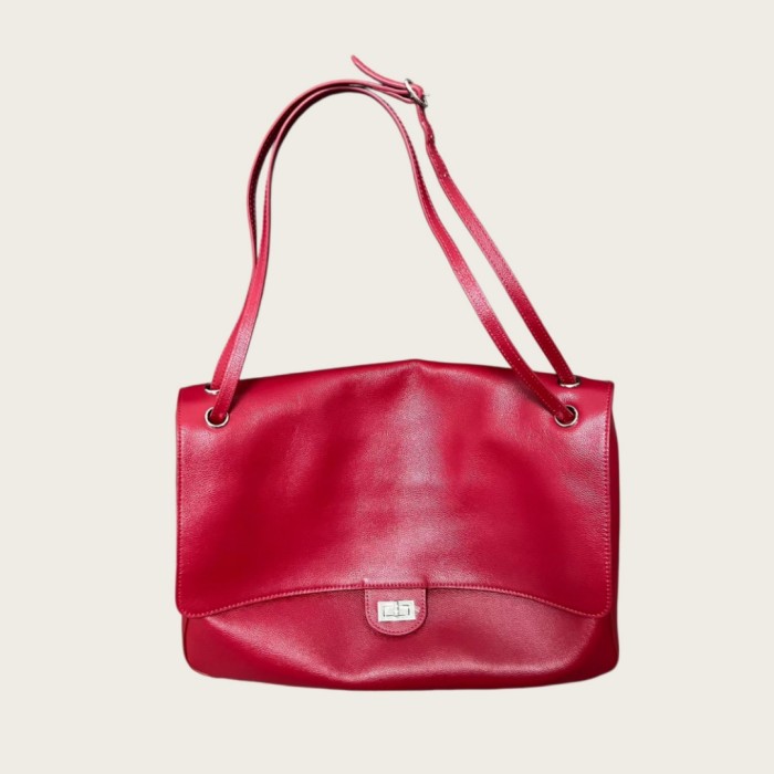 Designer Cowhide Leather Flap Bag