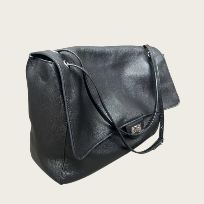 Designer Cowhide Leather Flap Bag