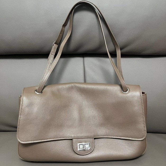 Designer Cowhide Leather Flap Bag