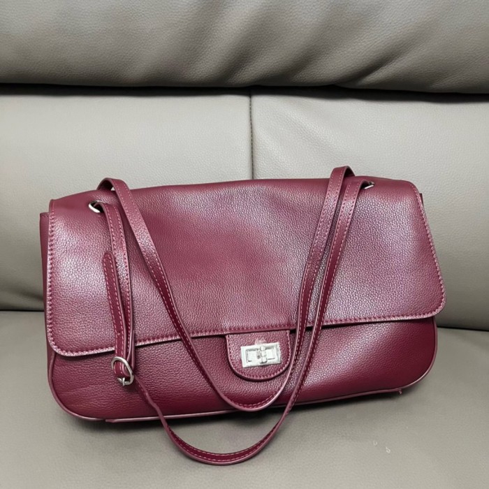 Designer Cowhide Leather Flap Bag