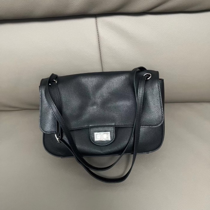 Designer Cowhide Leather Flap Bag