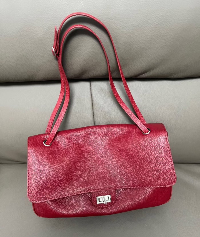 Designer Cowhide Leather Flap Bag
