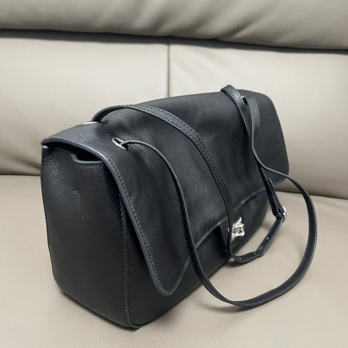 Designer Cowhide Leather Flap Bag
