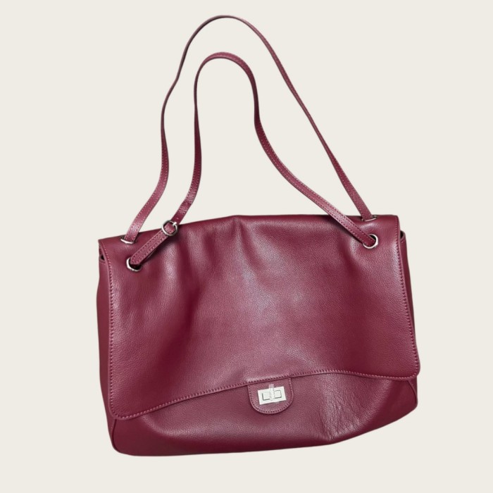 Designer Cowhide Leather Flap Bag