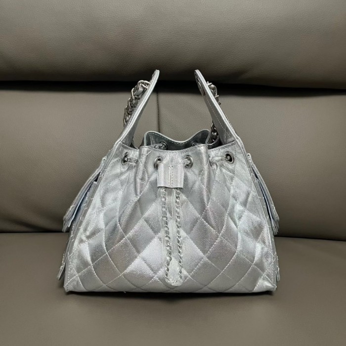 Quilted Caviar Leather Crossbody Bag