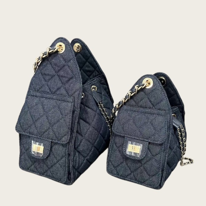 Quilted Denim Hobo Bag