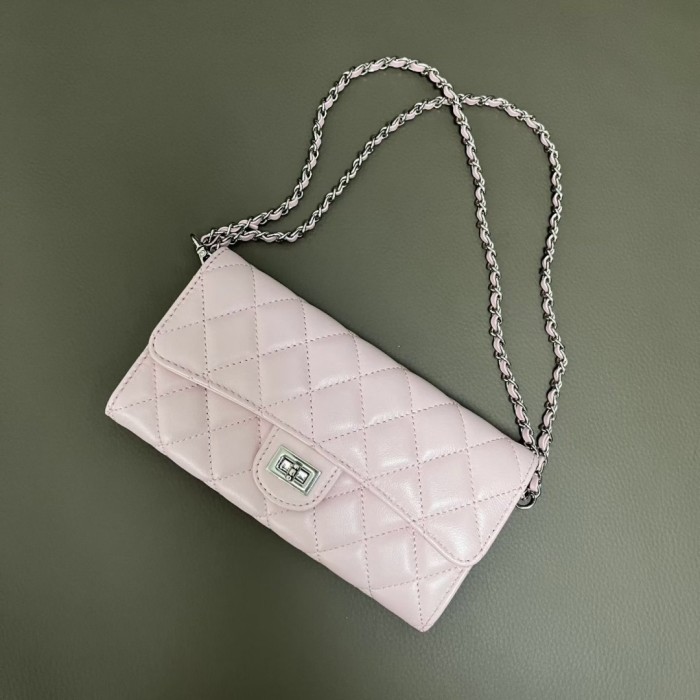 20cm Slim Silver-Tone Chain Shoulder Purse