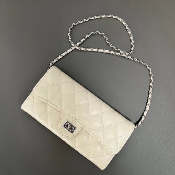20cm Slim Silver-Tone Chain Shoulder Purse