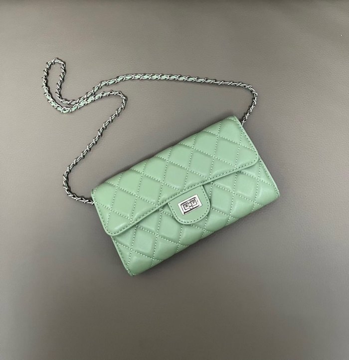 20cm Slim Silver-Tone Chain Shoulder Purse