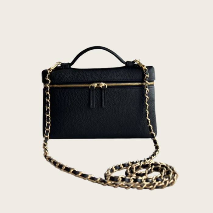 23cm Soft Cowhide Leather Vanity Crossbody