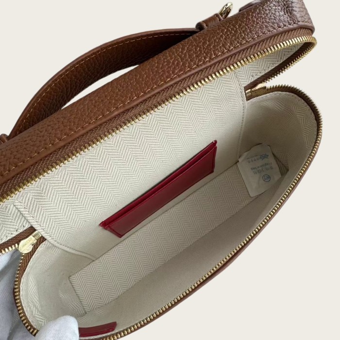 23cm Soft Cowhide Leather Vanity Crossbody