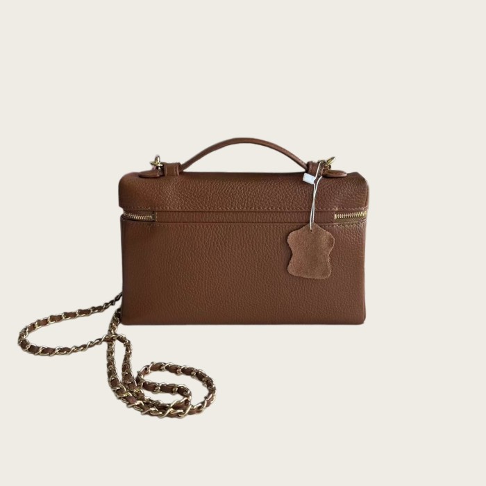 23cm Soft Cowhide Leather Vanity Crossbody