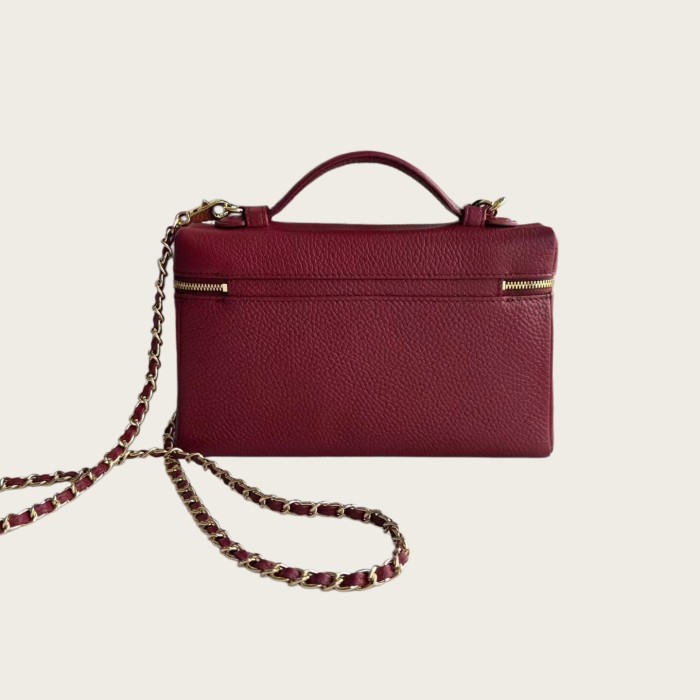 23cm Soft Cowhide Leather Vanity Crossbody
