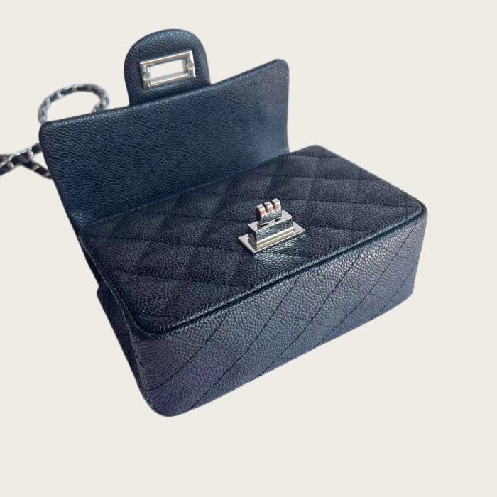  Mini Square Caviar Leather Bag 17cm