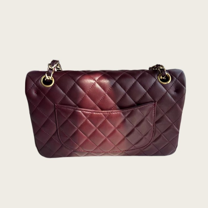 Classic Flap Style Medium Quilted Lambskin Leather Chain Crossbody Bag 25cm