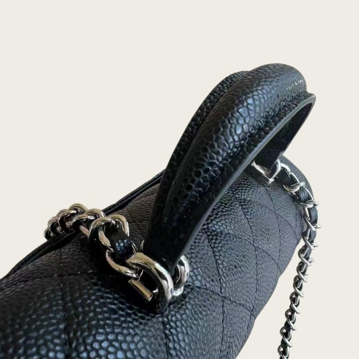 Mini Top Handle Caviar Leather Bag 20.5cm