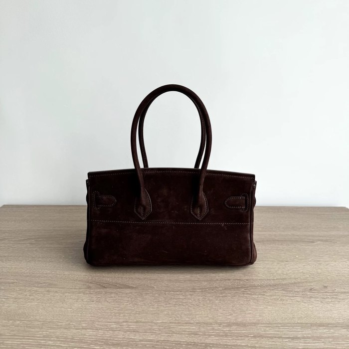 Platinum Suede Top-Handle Bag | Silver Hardware
