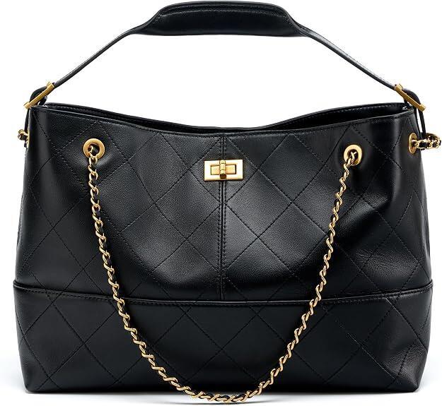 Genuine Leather Lambskin Suede Quilted Bag
